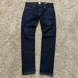Hiroshi Kato Selvedge The Pen Slim Stretch Raw Dark Wash Jeans 34
